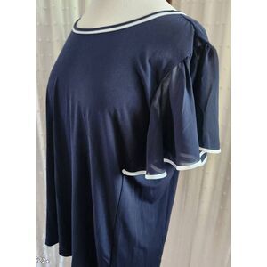 T41 Calvin Klein dressy blouse with white trimmed flutter sleeves